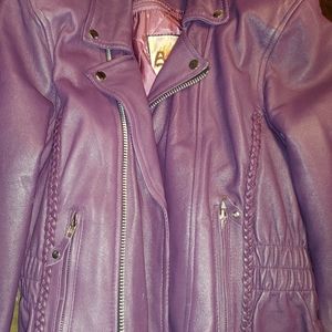 Purple leather jacket size SMALL